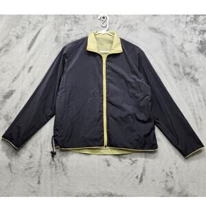 Vintage 90s Nike Jacket Womens S Black Green Reversible Full Zip Windbreaker